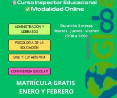 ¡CURSO CERTIFICADO DE INSPECTOR EDUCACIONAL,MODALIDAD ONLINE!
