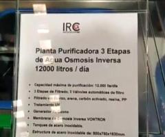 Planta purificadora de agua Ósmosis 3 etapas