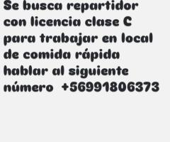 Se busca repartidor con licencia C