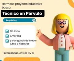 OFERTA DE TRABAJO - TECNICO EN PARVULO